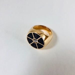 JACOB & Co. 18K Rose Gold Diamond/Spark Agate Ring